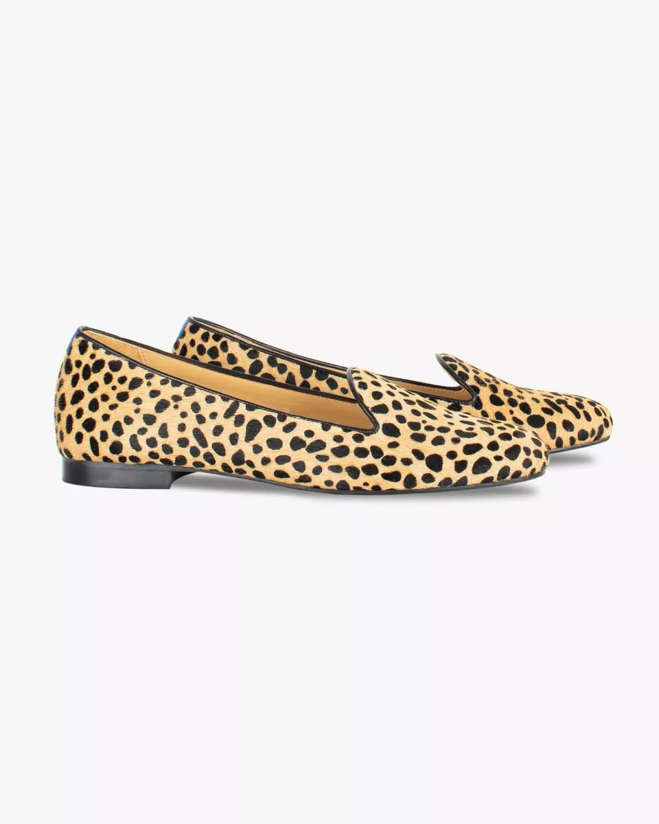 Cheetah print fur slippers
