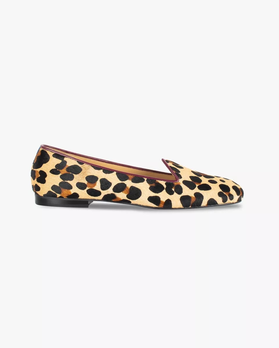 Jungle leopard print fur slippers