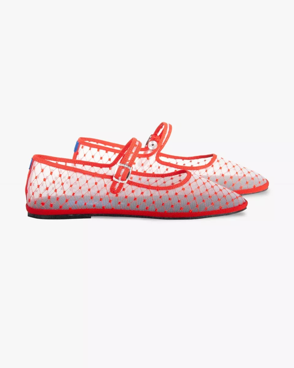 Furlanes Mary Janes in Red mesh
entirely made by hand in Italy (Venice/Friuli)