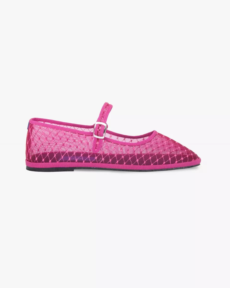 Furlanes Mary Janes in Fuchsia mesh
entirely made by hand in Italy (Venice/Friuli)