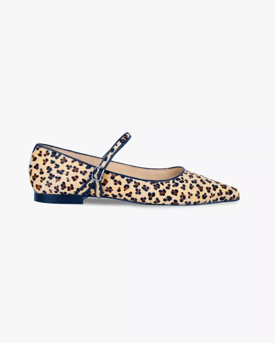 Leopard print fur pointy babies slippers