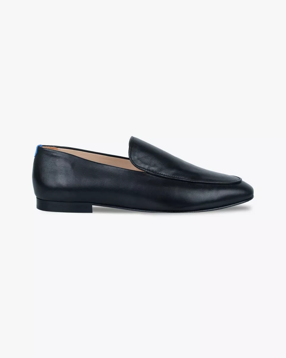 Midnight black leather mocassins