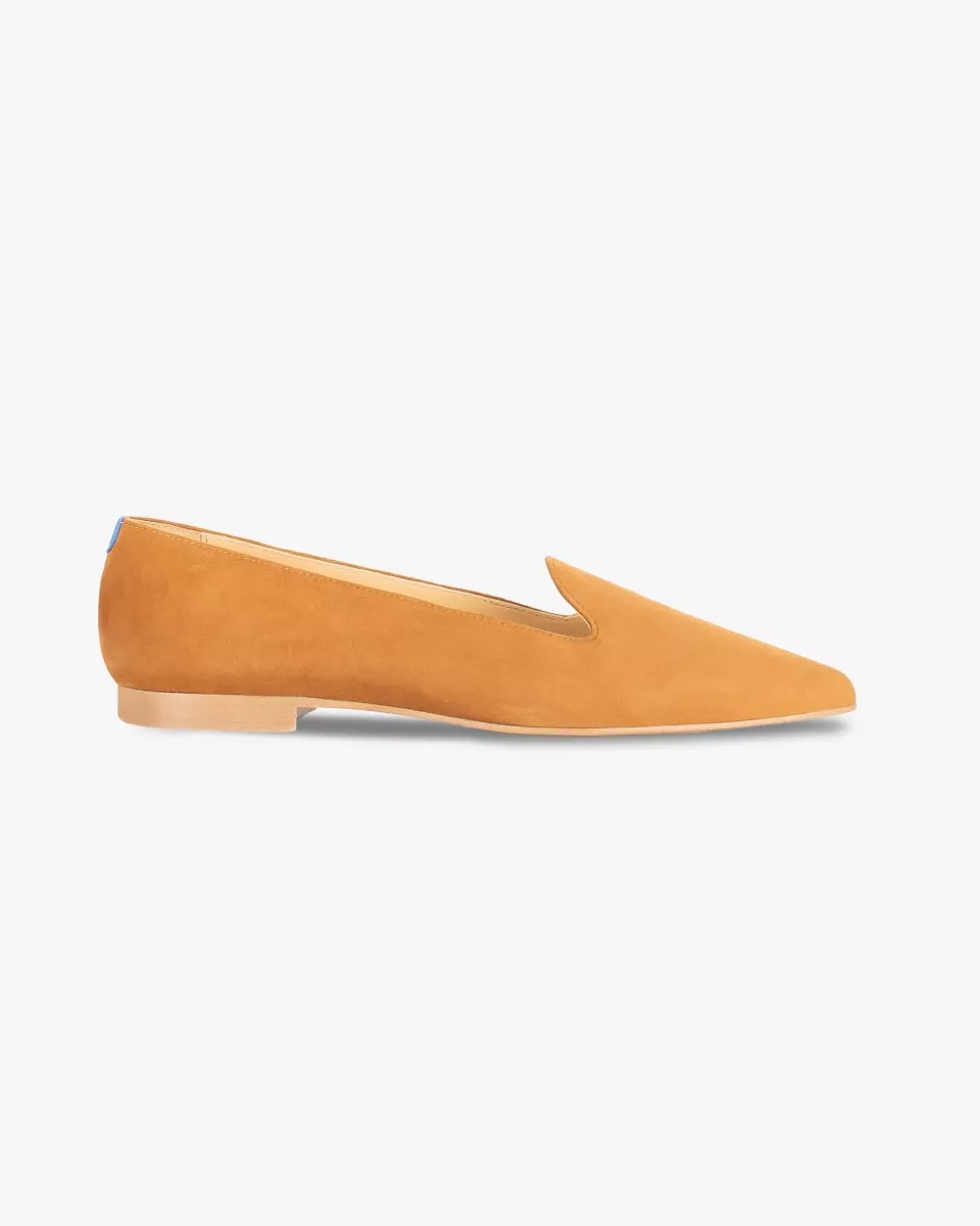 Camel suede pointy slippers with 3 interchangeable accessories of your choice included