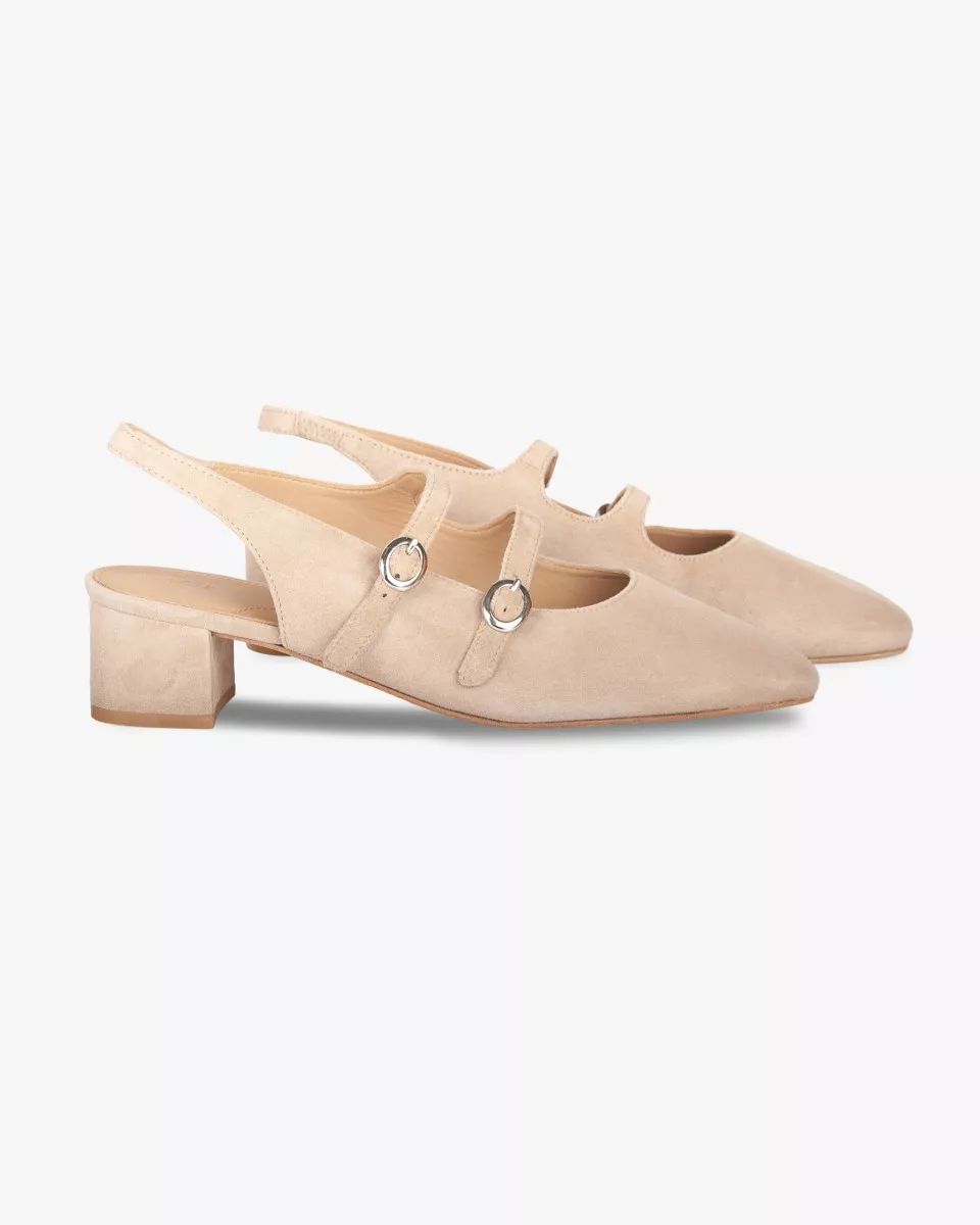 Sand suede babies slingback slippers