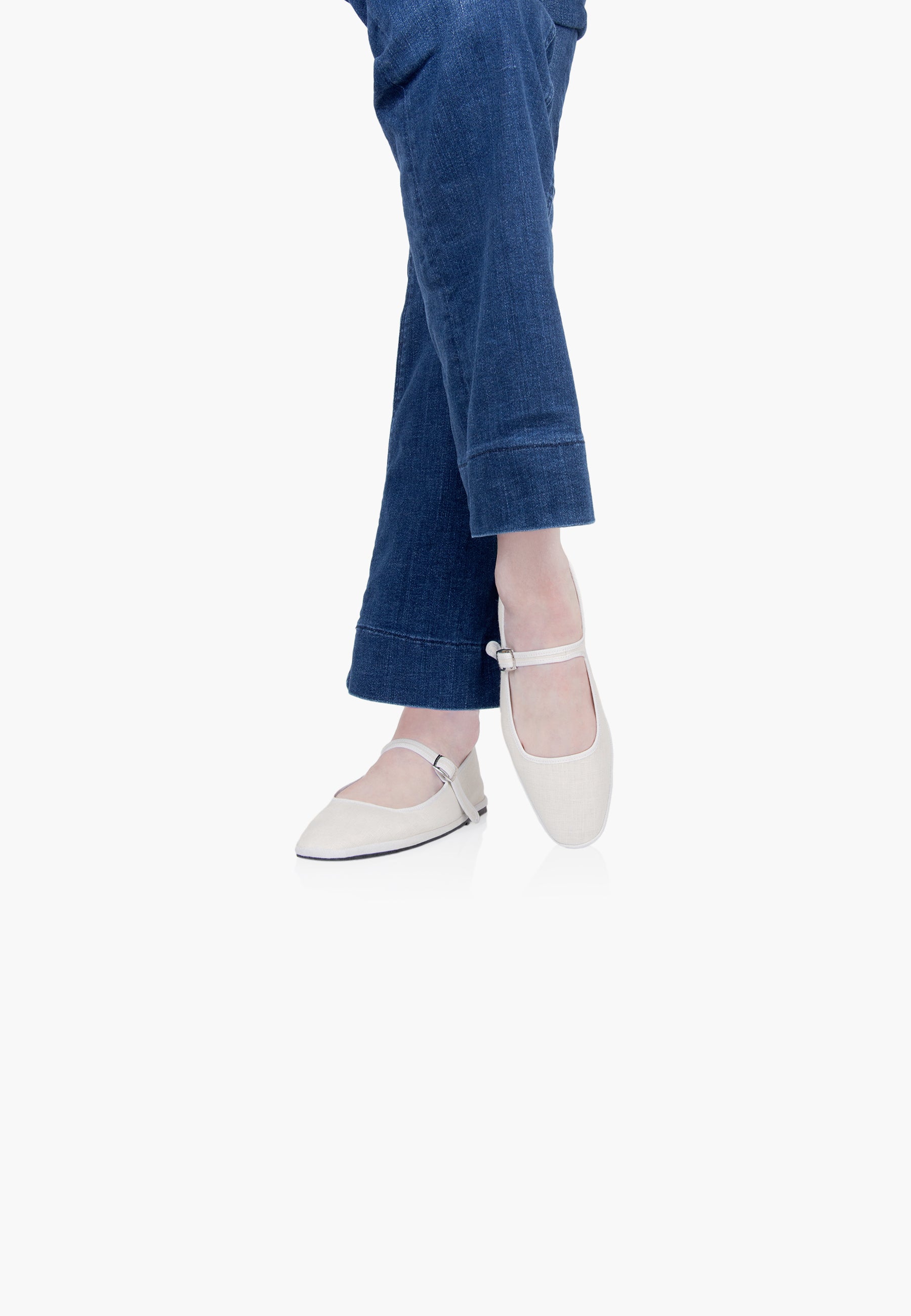 Furlanes Mary Janes Cream Linen