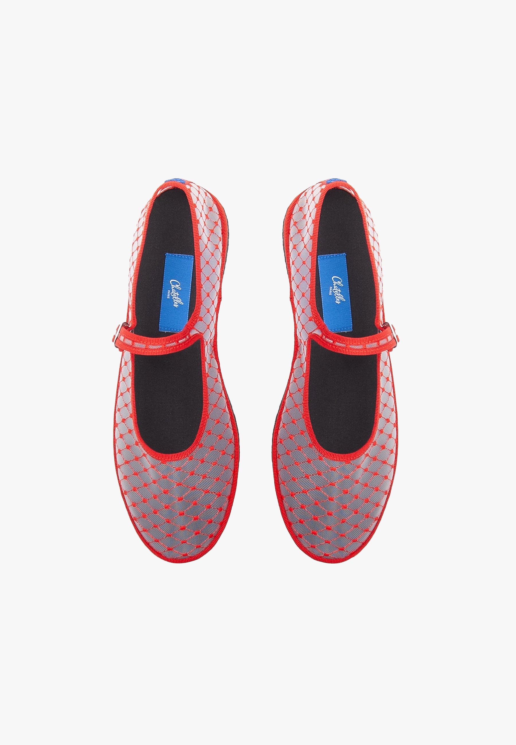 Furlanes Mary Janes Red Mesh