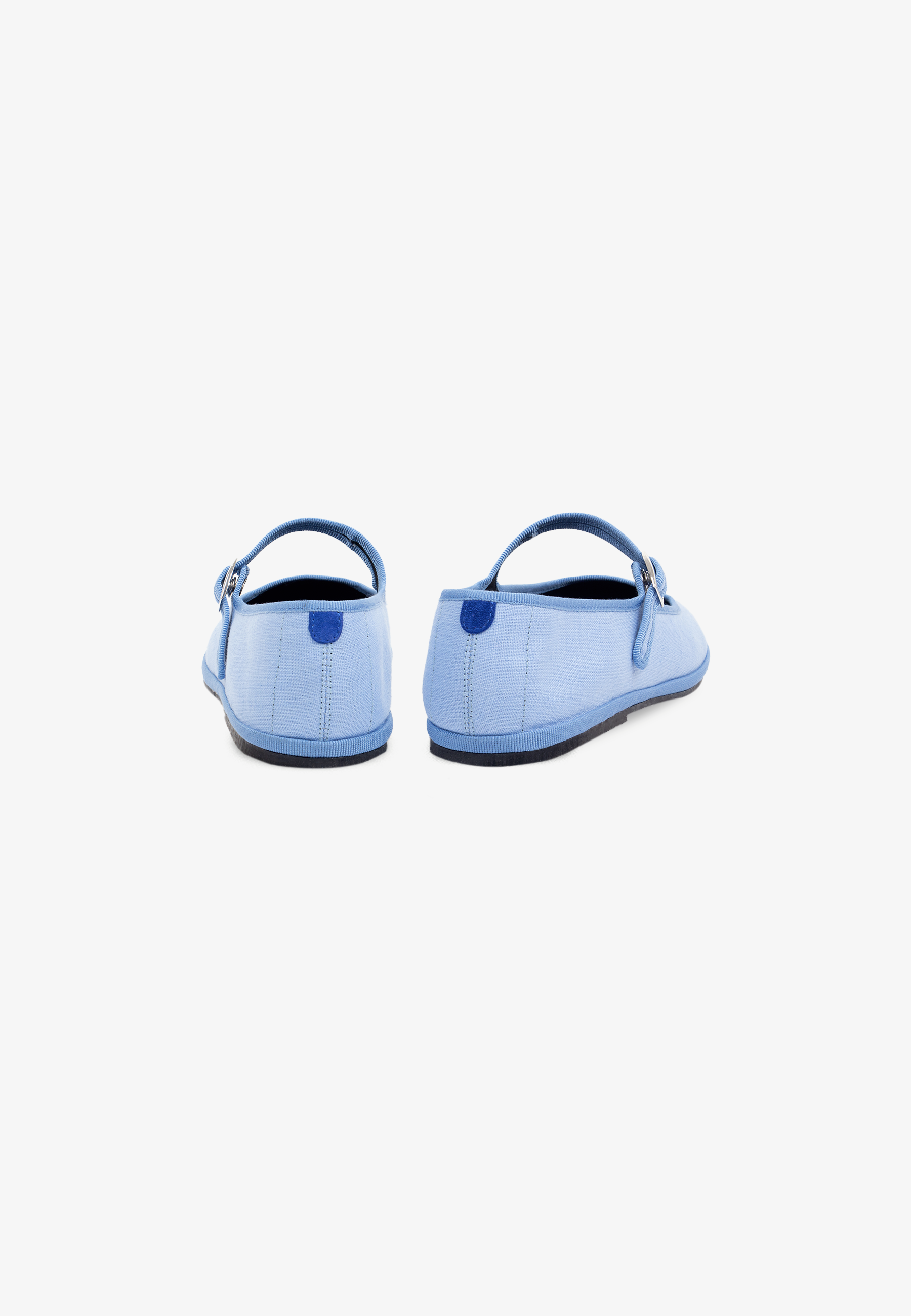 Furlanes Mary Janes Sky Blue Linen