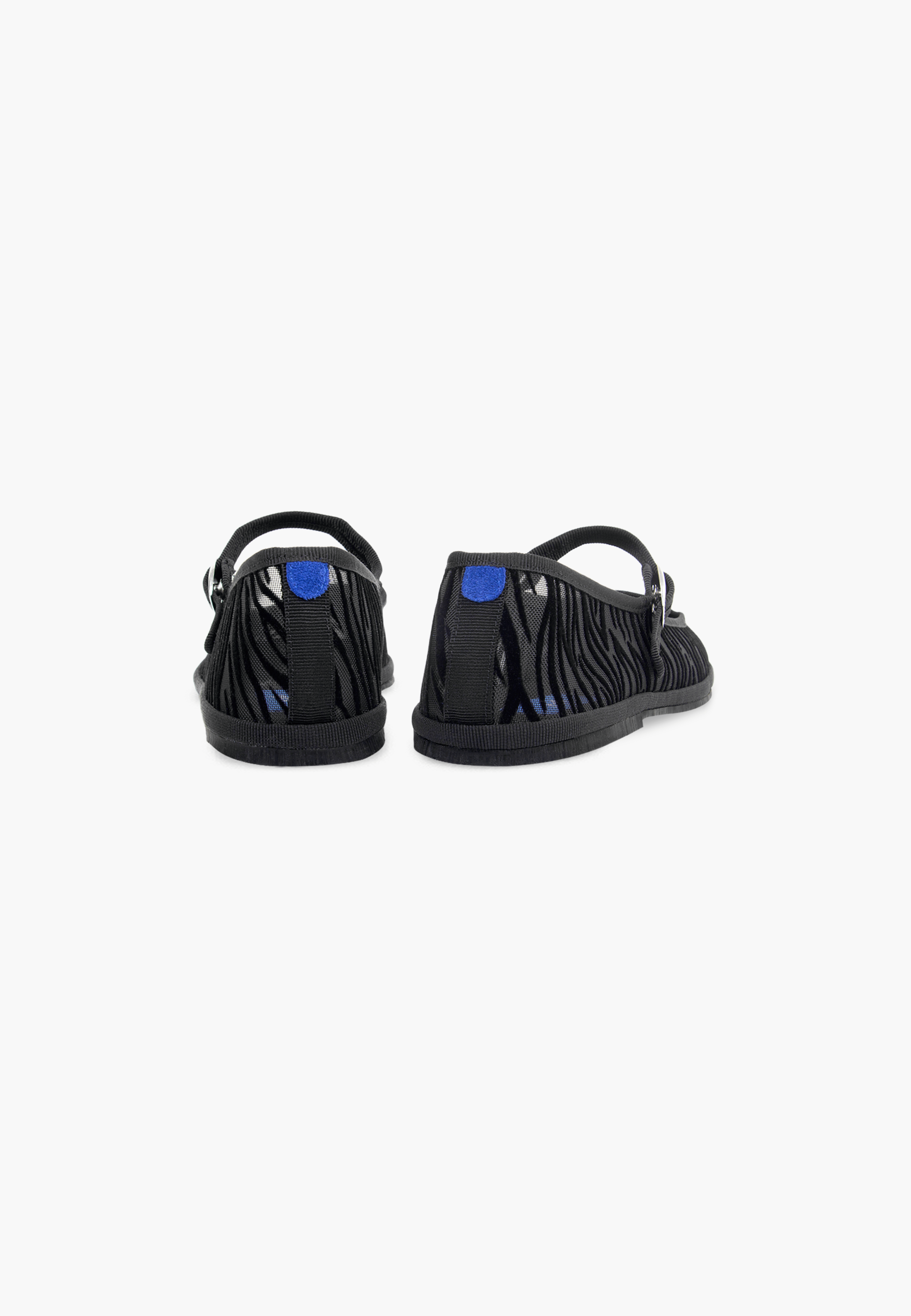 Furlanes Mary Janes Zebra Black Mesh Square