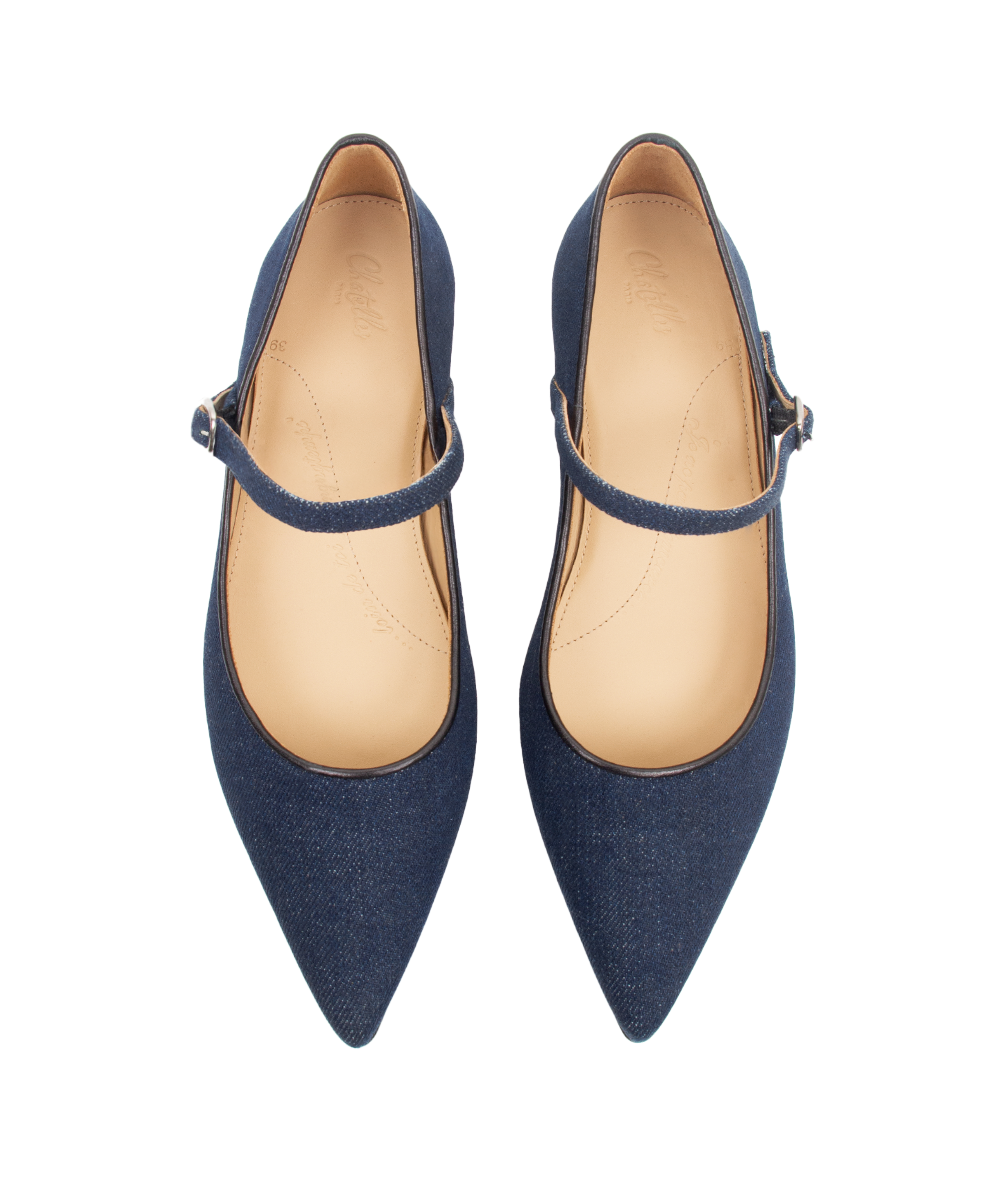 Mary Janes Pointy Dark Denim