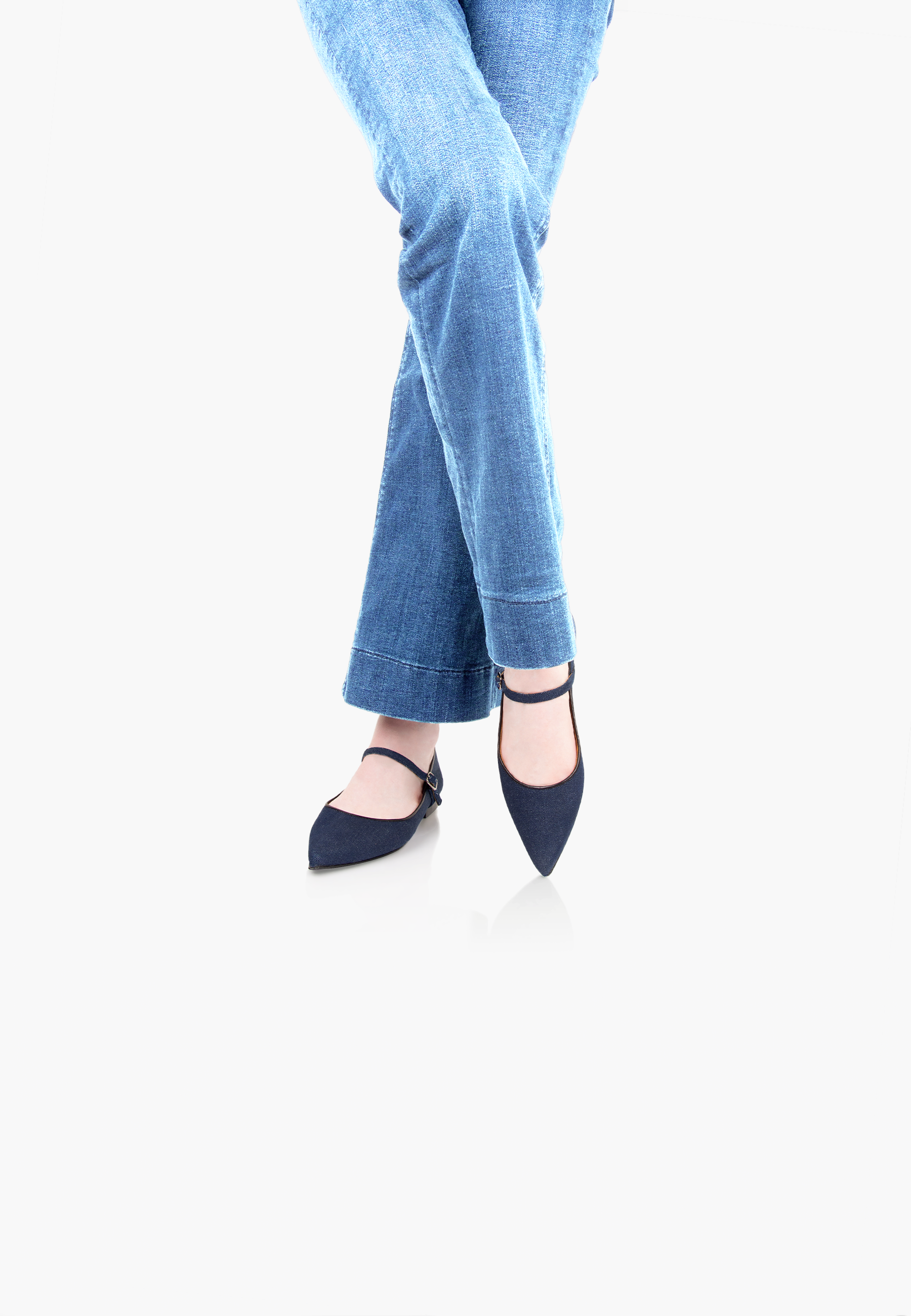 Mary Janes Pointy Dark Denim