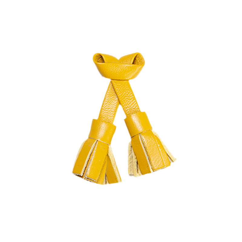 Pampilles jaune banane en cuir