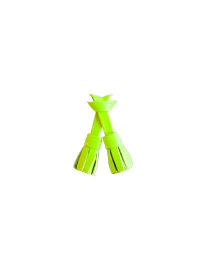 Pampilles jaune fluo en cuir