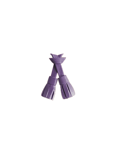 Pampilles lilas en cuir