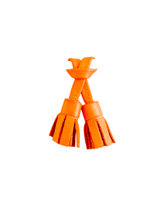 Pampilles orange en cuir
