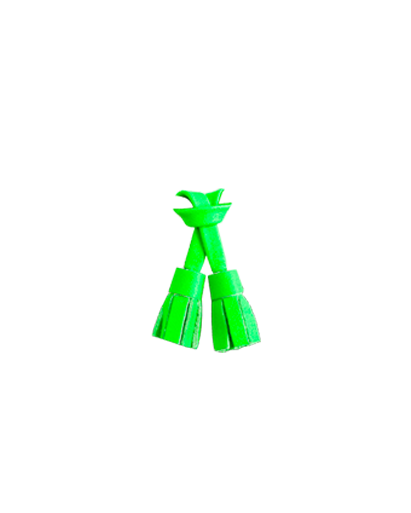 Pampilles vert fluo en cuir