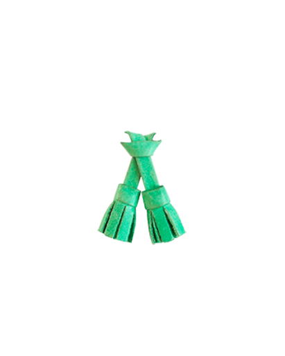 Pampilles vert pastel en daim