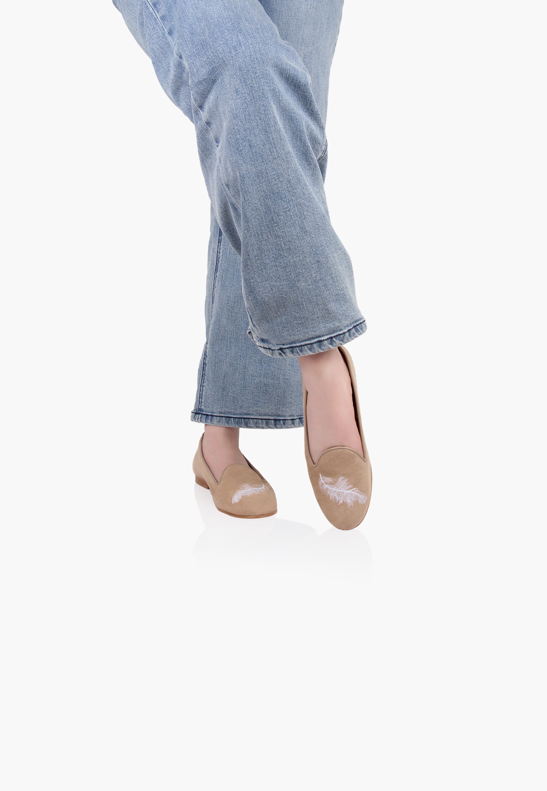 Slippers François Feather Camel