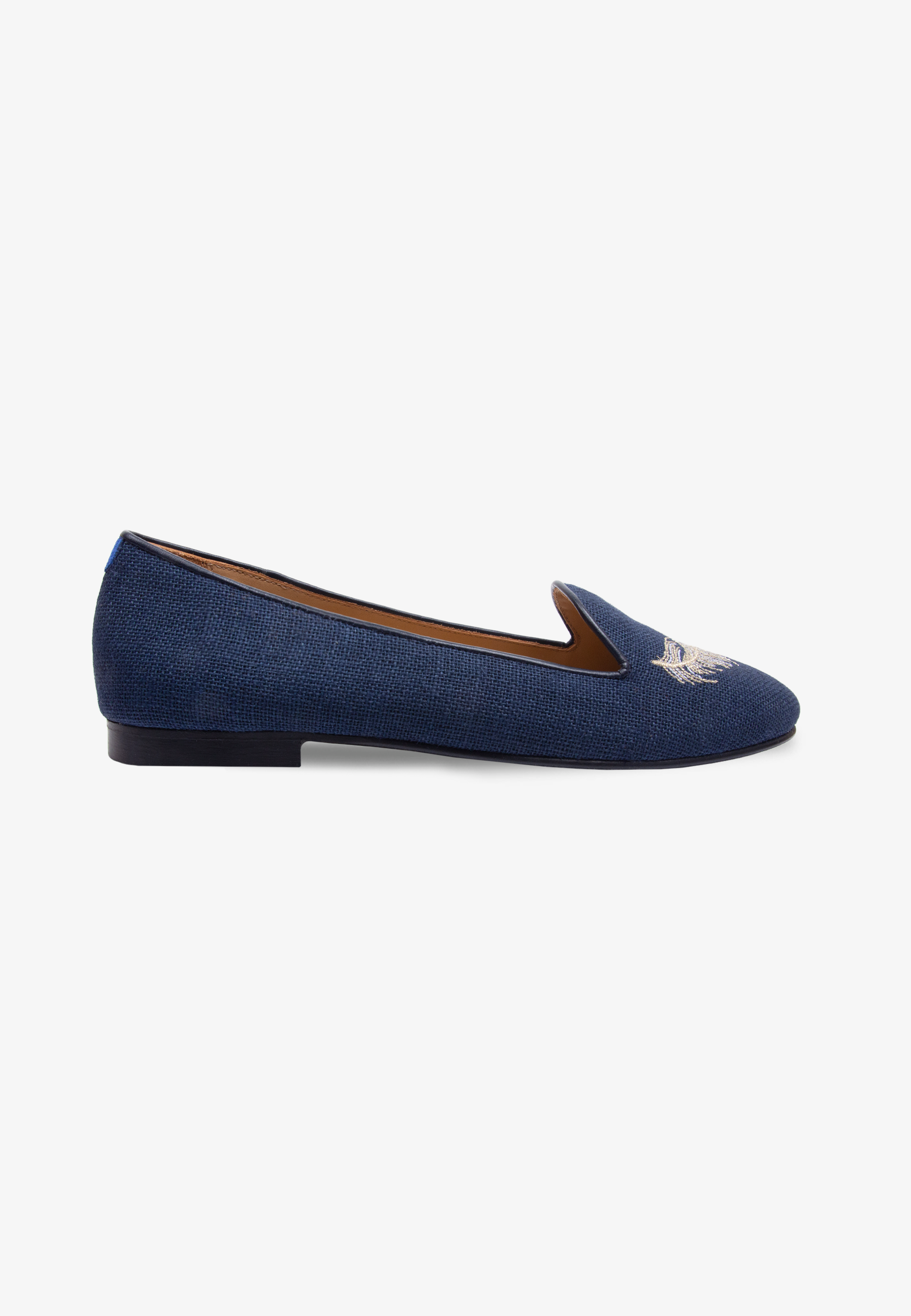 Slippers François Feather Canvas Navy