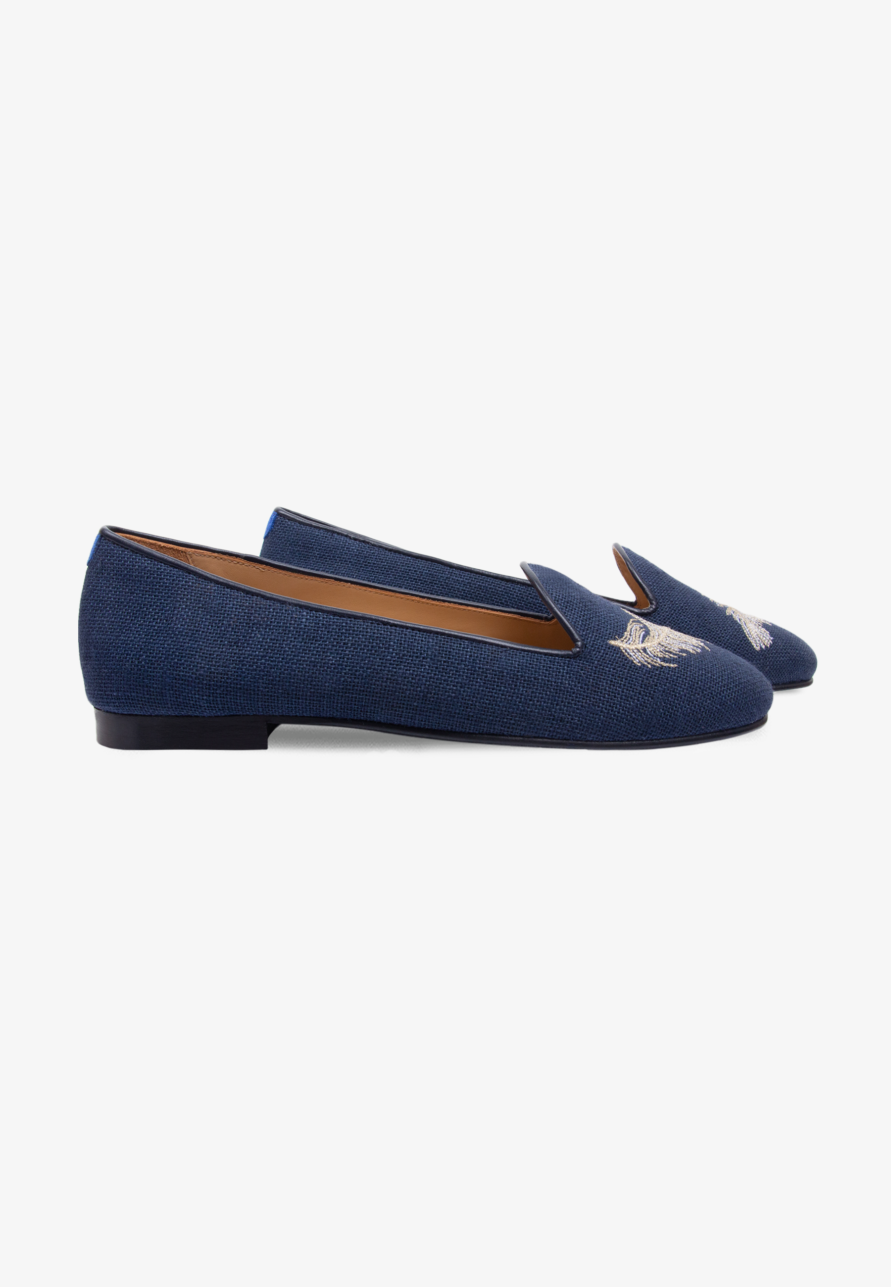 Slippers François Feather Canvas Navy