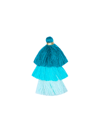 Triple Pompons Aqua