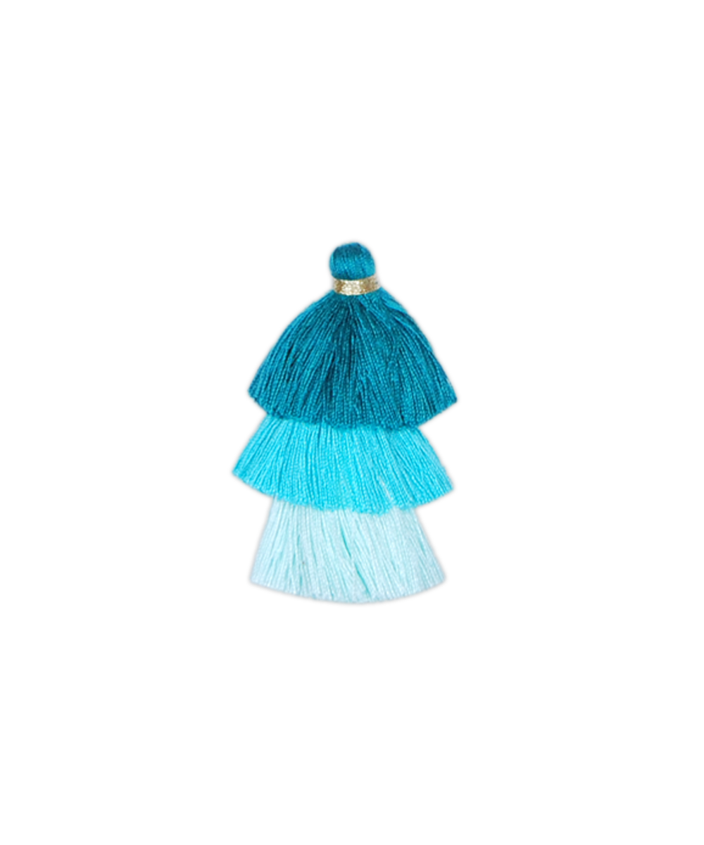 Triple Pompons Aqua
