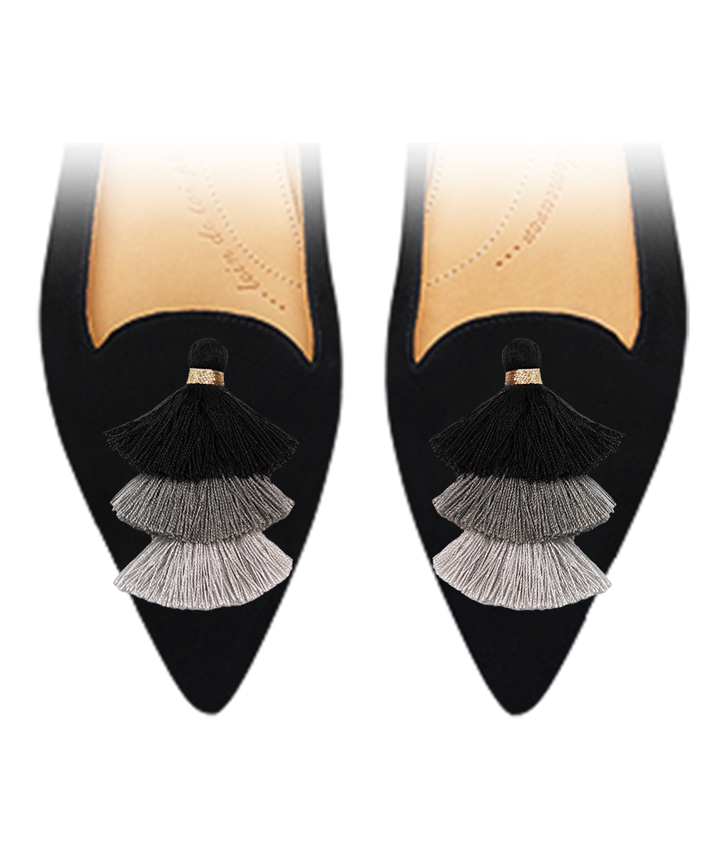 Triple Pompons Black