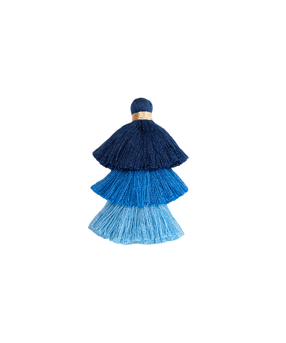 Triple Pompons Blue
