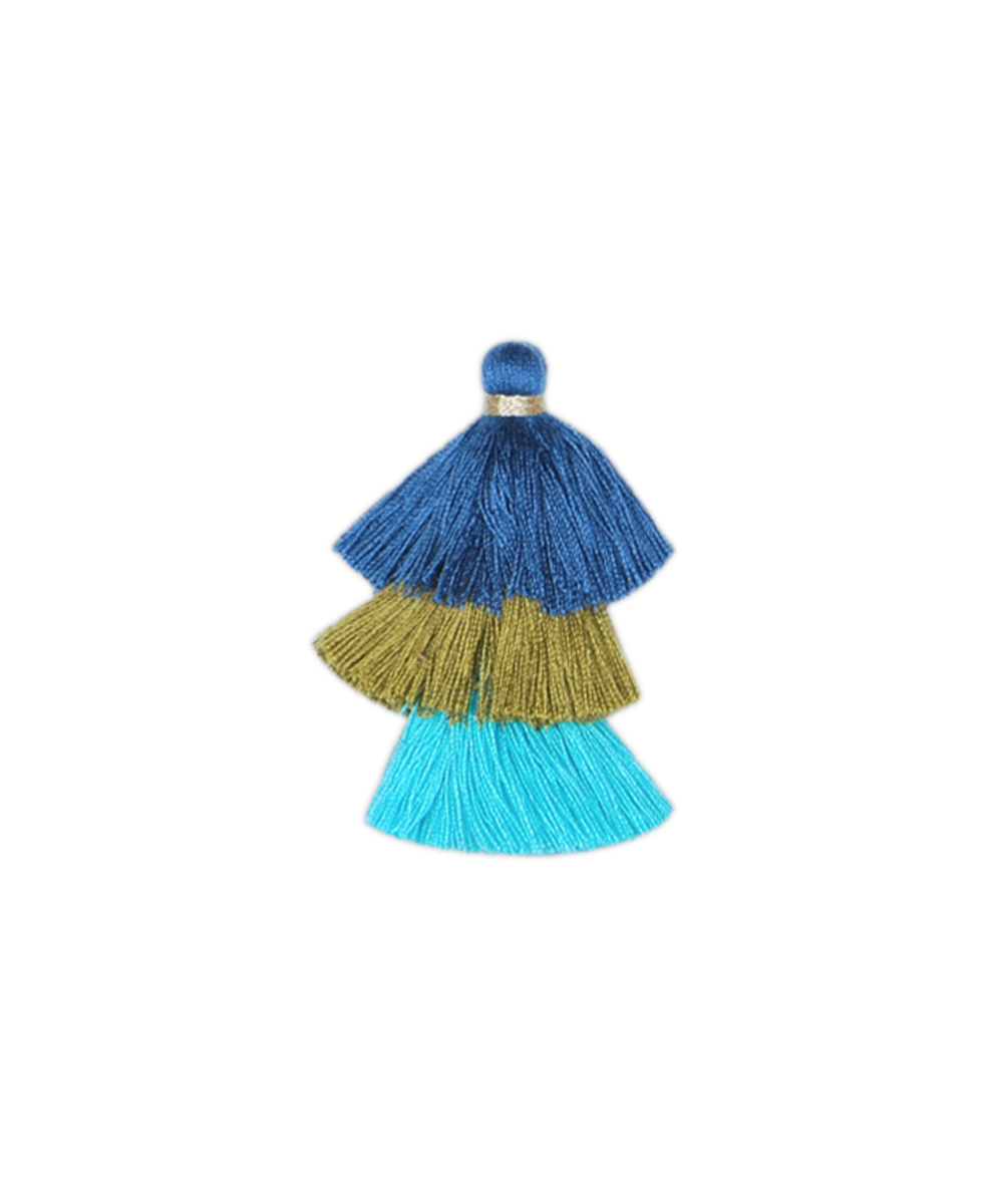 Triple Pompons Blue and Green
