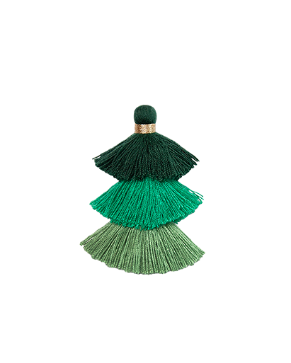 Triple Pompons Green