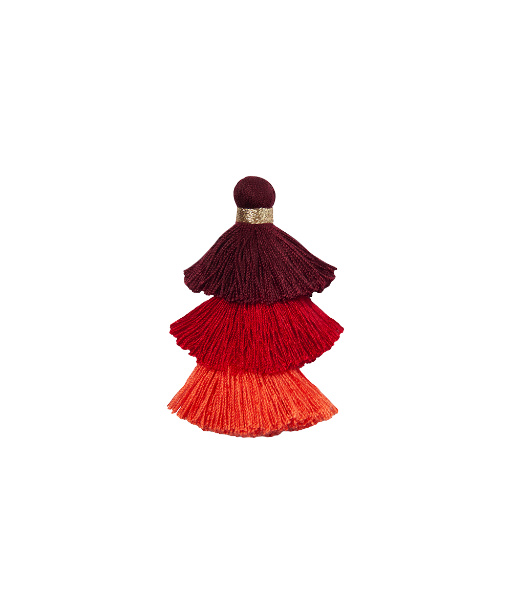 Triple Pompons Red