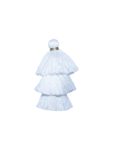 Triple Pompons White